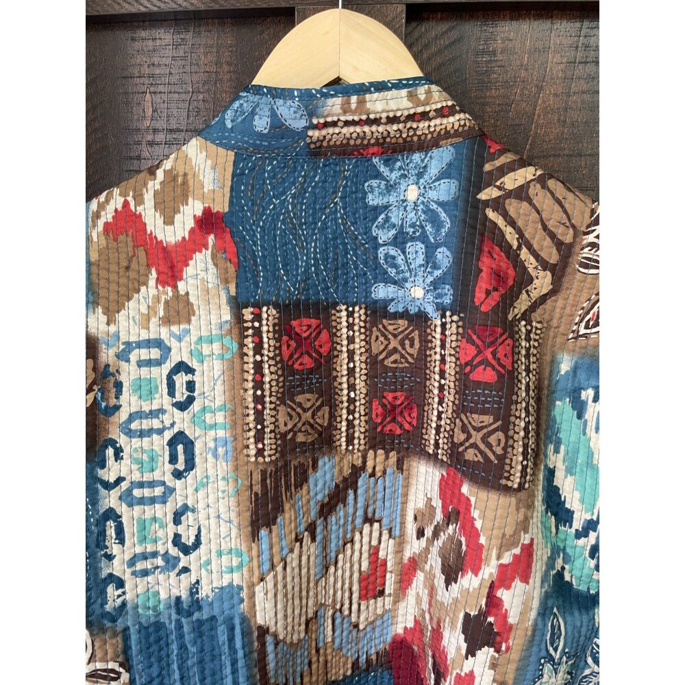 Vintage Kantha Stitched Patchwork Jacket Boho Art… - image 5